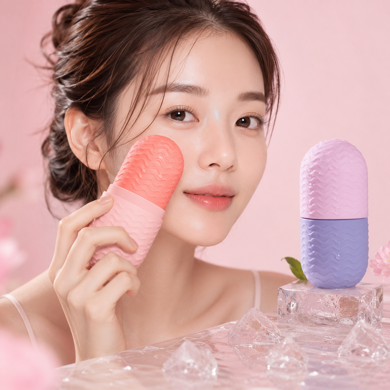 IceGlow™ Facial Ice Roller – Masajeador Facial de Hielo Reutilizable