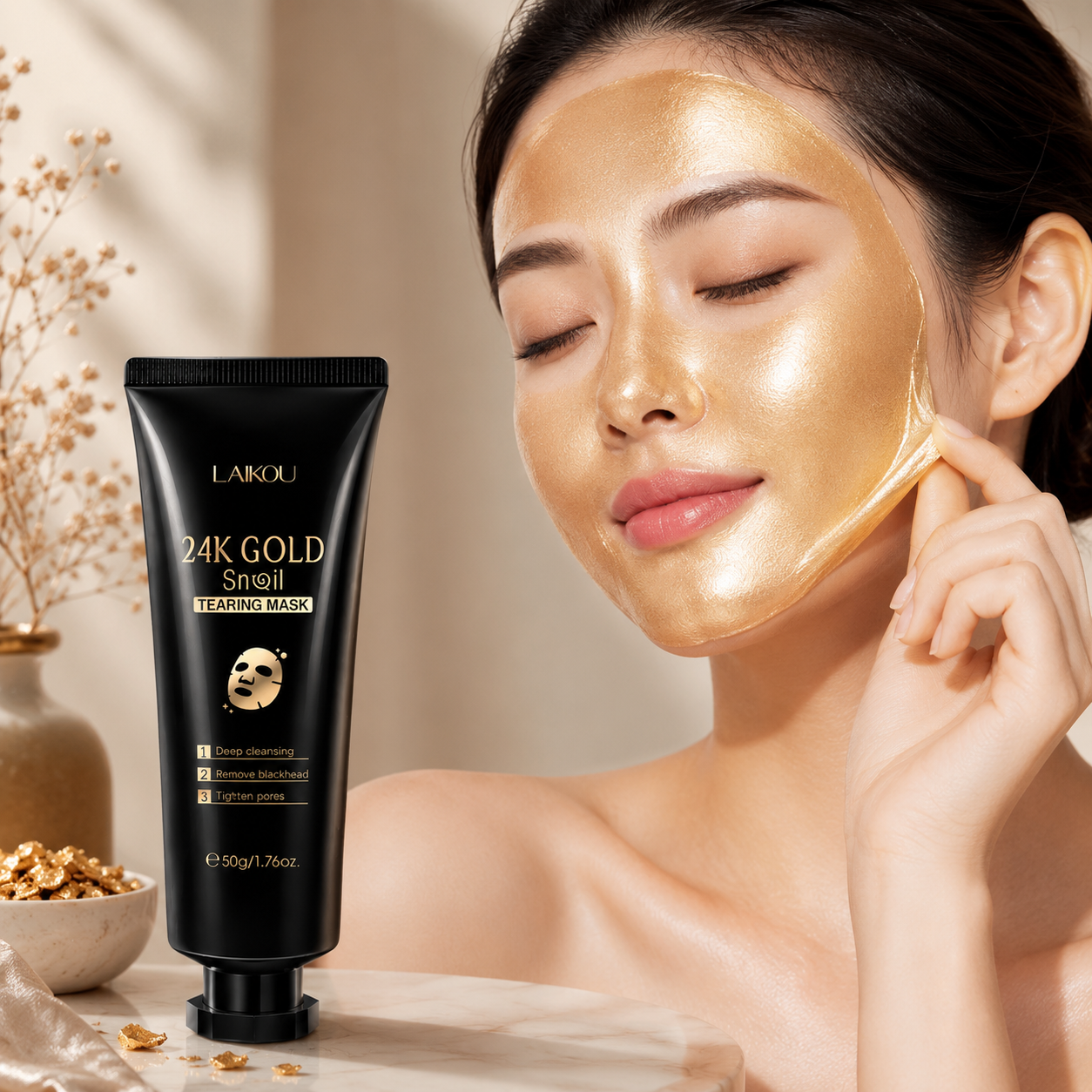 Gold Snail Glow™ – Mascarilla Peel Off de Oro 24K y Baba de Caracol