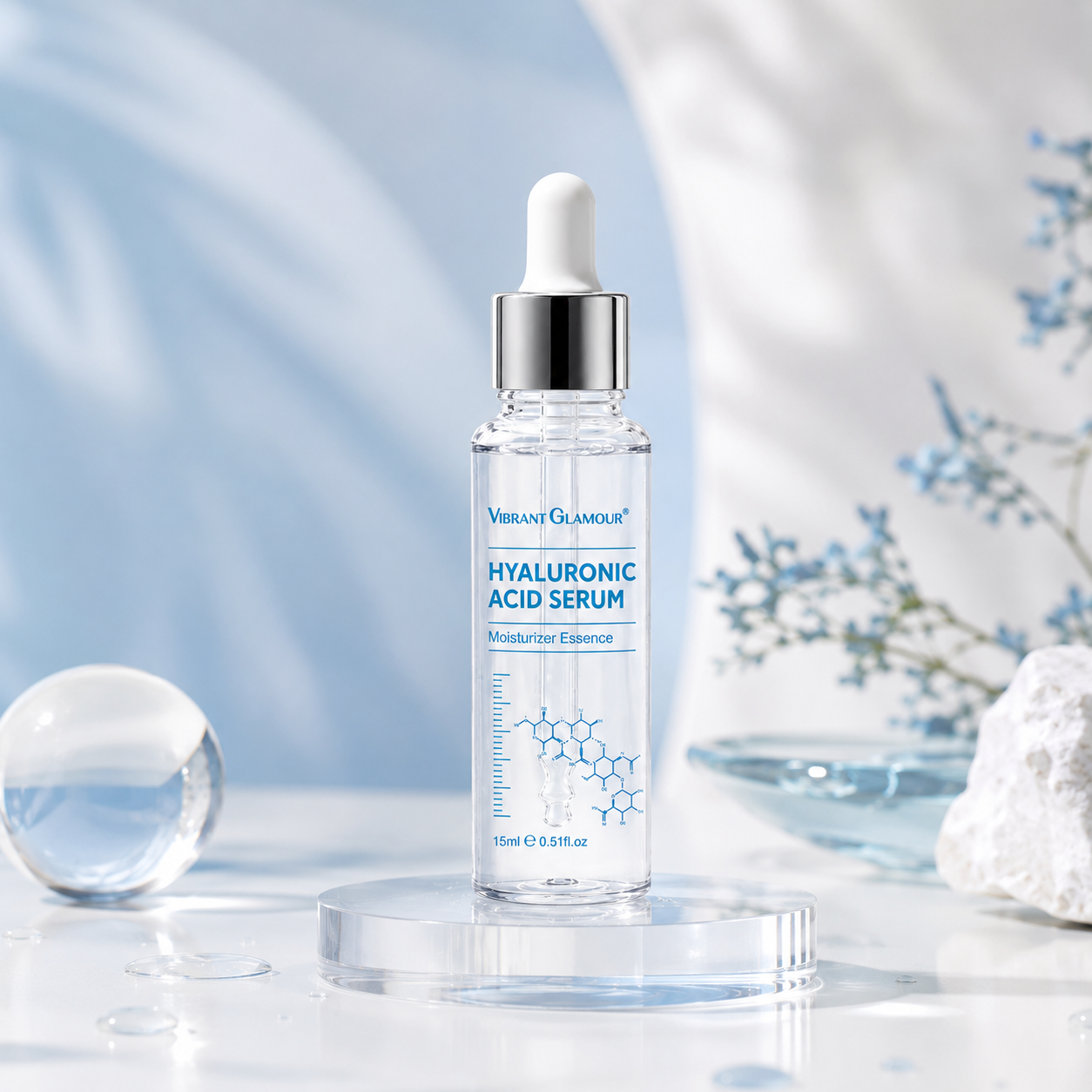 HydroGlow™ – Sérum de Ácido Hialurónico Hidratación Profunda